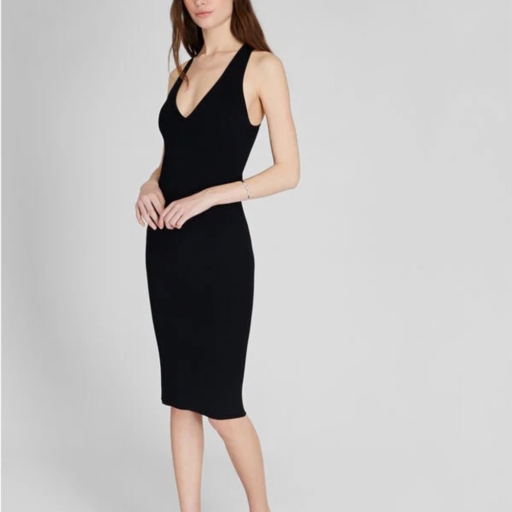 Club Monaco Ribbed Cross Back Dress, XS